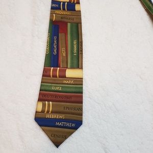 Silk Tie with Books of the Bible